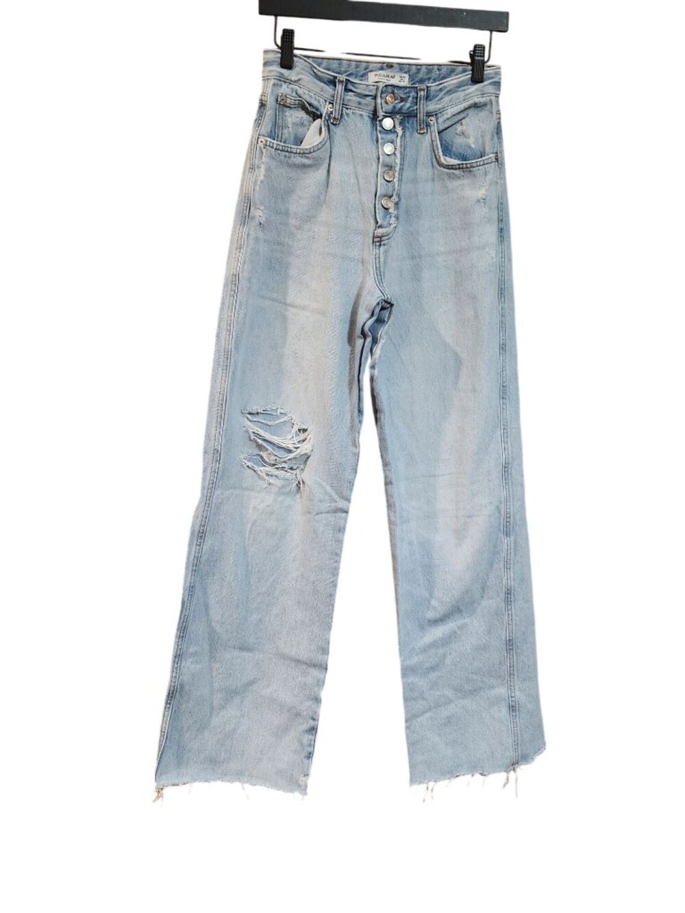 Pull&Bear Light wash Button Fly High Rise Flare Demin Jeans Womens Size 4